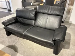 Erpo Polstergruppen|Garnitur Lugano Leder 250.100 Schwarz mit Sessel und Hocker