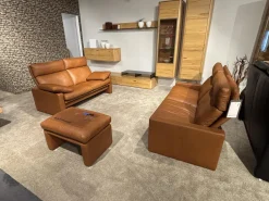 Erpo Polstergruppen|Garnitur Manhattan 250 Leder 250.850 Tabac Braun 2 Sofas 1 Hocker
