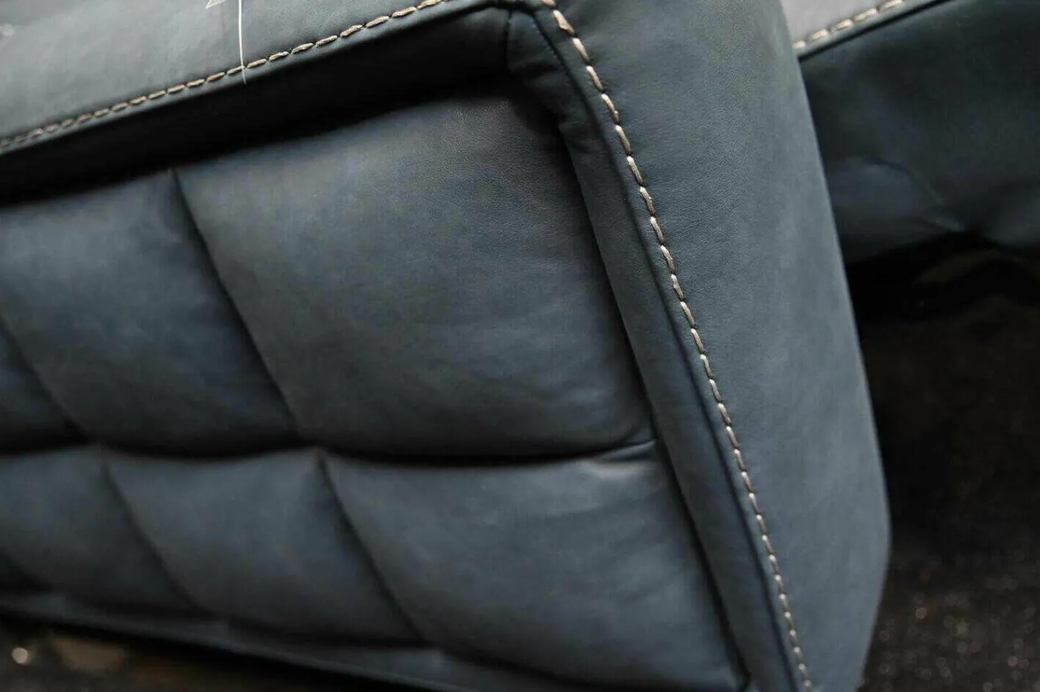 Rossini Polstergruppen|Garnitur Opi Leder Sensation Pilote Blau Sofa und Sessel Elektrisch Verstellbar