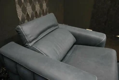 Rossini Polstergruppen|Garnitur Opi Leder Sensation Pilote Blau Sofa und Sessel Elektrisch Verstellbar