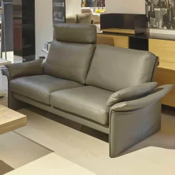 Contur Polstergruppen|Garnitur Palo Leder 170 Graphit Grau 2 Sofas Sessel Hocker