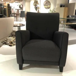 Sinn Polstergruppen|Garnitur Scala 2-1-1 Stoff Anthrazit Füße Schwarz Lackiert