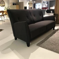 Sinn Polstergruppen|Garnitur Scala 2-1-1 Stoff Anthrazit Füße Schwarz Lackiert