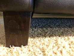 Werther Polstergruppen|Garnitur Sienna Leder L7071B Schwarzbraun Fuß Beizton 2 Sessel 1 Sofa