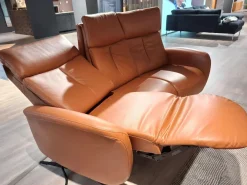 Global Polstergruppen|Garnitur Sitzkonzept Leder Credo Brandy Braun Kufe Metall Schwarz Geboden