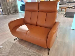 Global Polstergruppen|Garnitur Sitzkonzept Leder Credo Brandy Braun Kufe Metall Schwarz Geboden