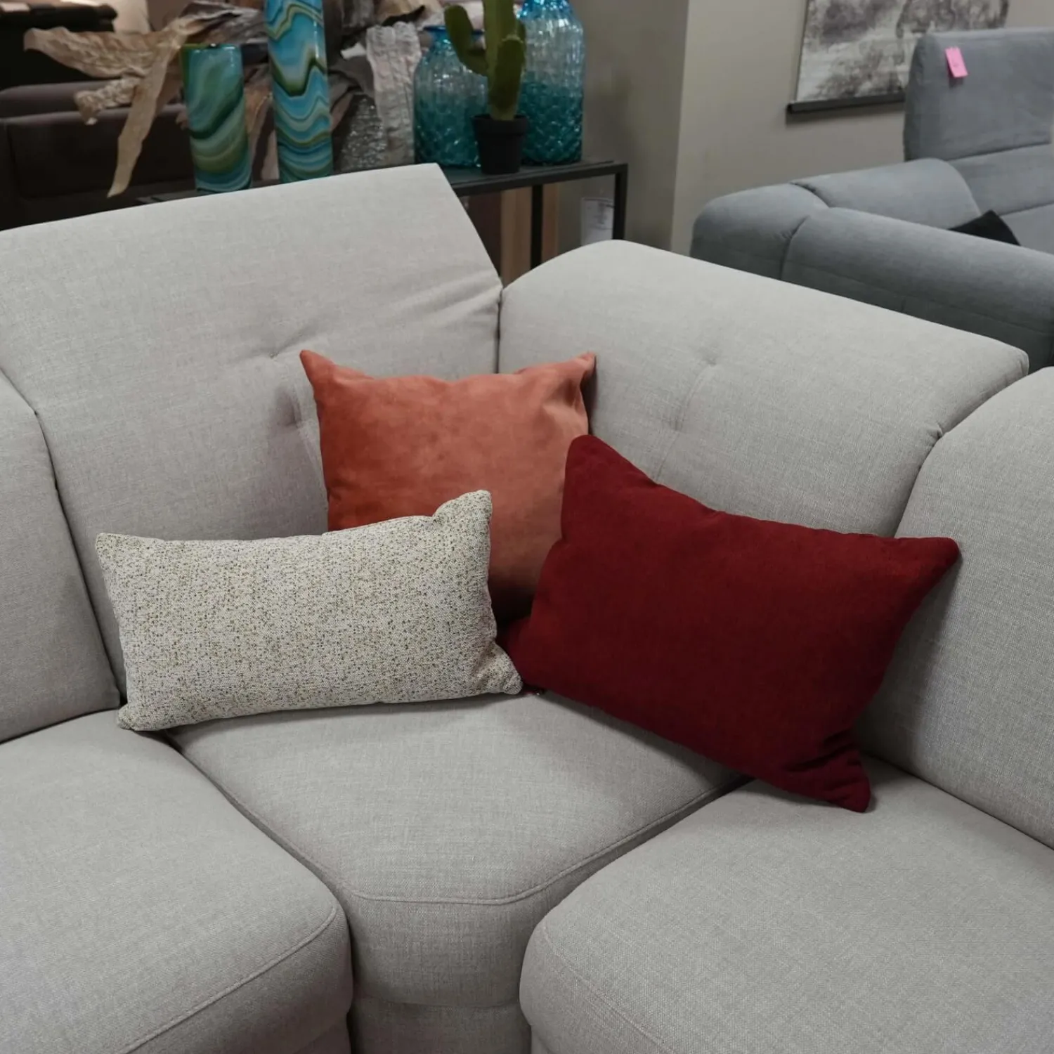 Rom Polstergruppen|Garnitur Sofa Regina mit Sessel Vinson Stoff Escana Naturel