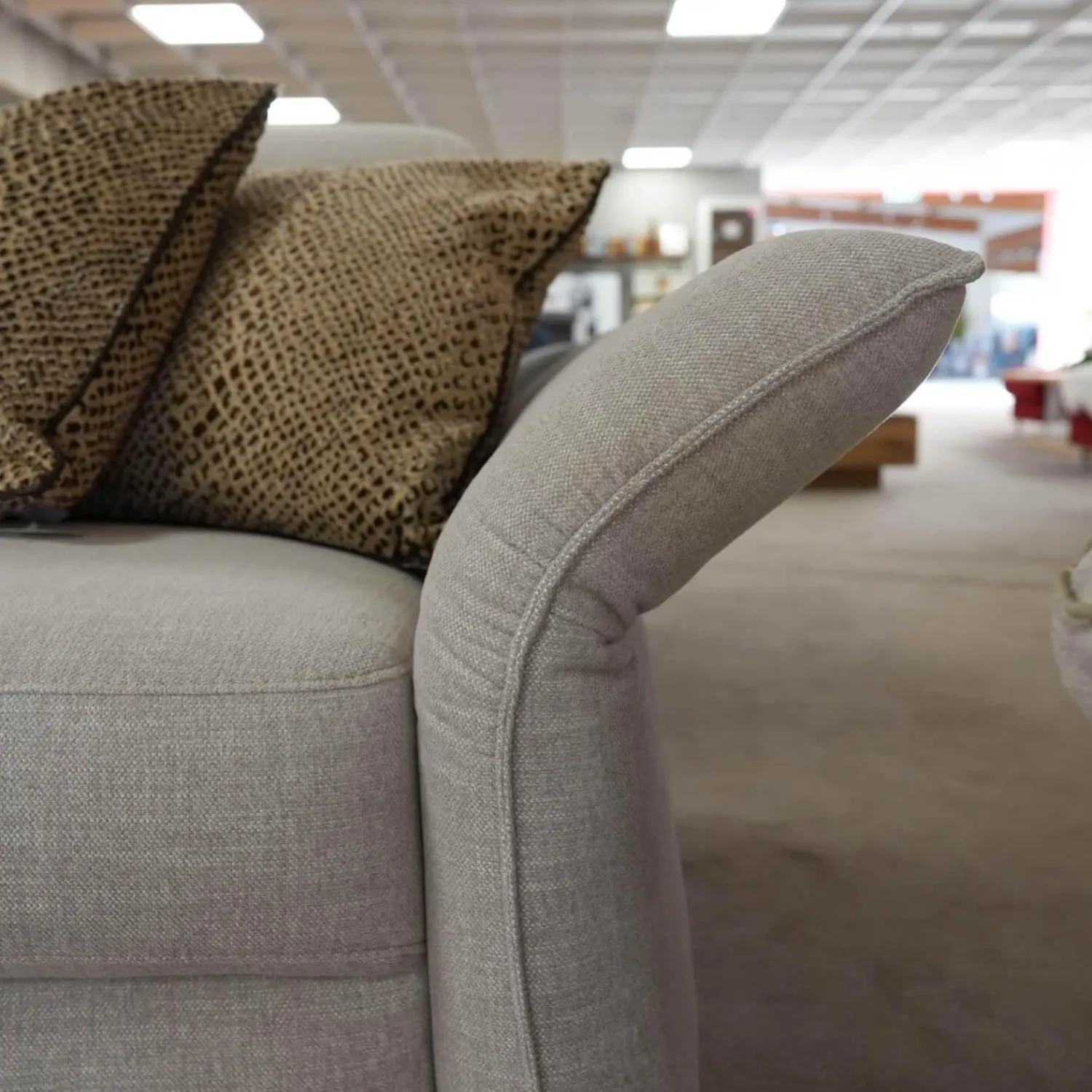 Rom Polstergruppen|Garnitur Sofa Regina mit Sessel Vinson Stoff Escana Naturel