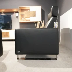 Stressless Polstergruppen|Garnitur Space Leder Paloma Schwarz Füße Edelstahl 2 Sofas