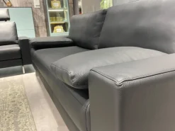 Rolf Benz Polstergruppen|Garnitur Vida Leder 60 500 Schwarz Fuß Spange Glanzchrom