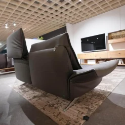 Koinor Polstergruppen|Garnitur Vineto Leder Bull Carbone Faden 1222 Schwarz Inklusive Kissen