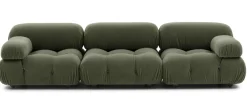 B&B Italia 2-Sitzer-Sofas|Gerades Sofa Camaleonda Stoff Velours Licata Flechte Grün Untergestell MDF Füße Buche Natur