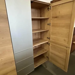 Scholtissek Vitrinen & Highboards|Geschirrschrank Talio Knorrig Eiche Puro Geölt Glas MO 137 Platin Matt Grau