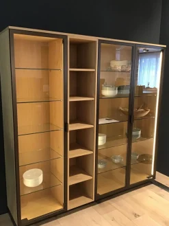 Leicht Küchen Vitrinen & Highboards|Glashochschrank Vero Korpus Alpineiche Natur Front Glas Inklusive LED Beleuchtung Steuerbar
