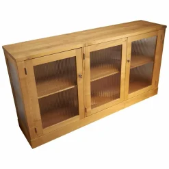 Hausel Vitrinen & Highboards|Glasvitrine Kirschbaum Geölt Modell 5176 Mit Riffglas