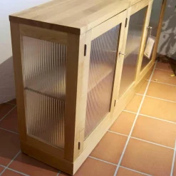 Hausel Vitrinen & Highboards|Glasvitrine Kirschbaum Geölt Modell 5176 Mit Riffglas