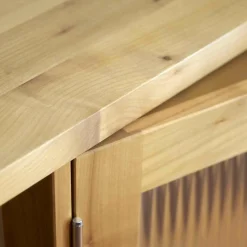 Hausel Vitrinen & Highboards|Glasvitrine Kirschbaum Geölt Modell 5176 Mit Riffglas