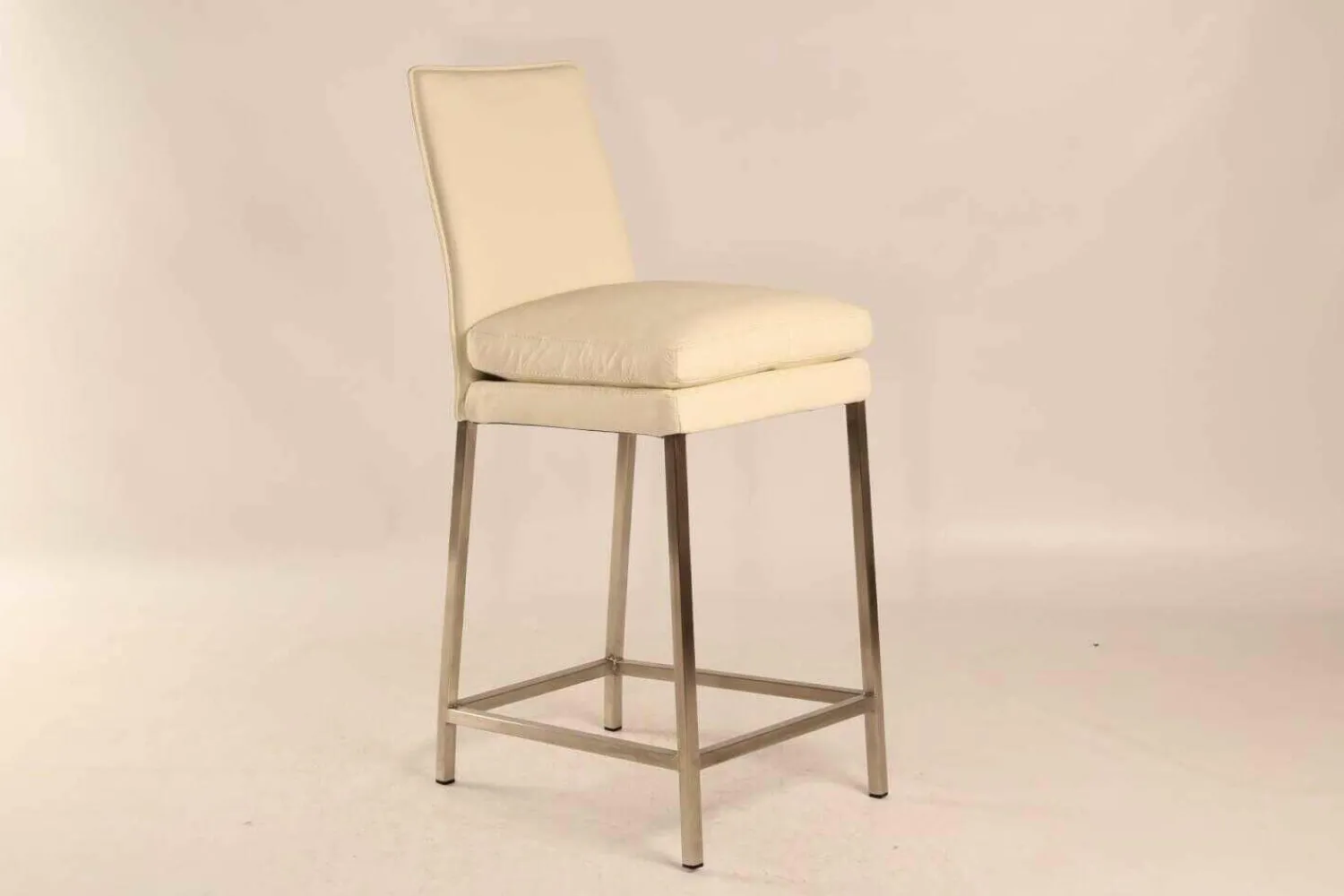 Musterring Einzelstühle|Helios 6153 Tresenhocker Stuhl Leder Toledo Bianco