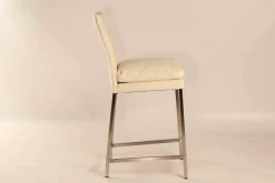 Musterring Einzelstühle|Helios 6153 Tresenhocker Stuhl Leder Toledo Bianco