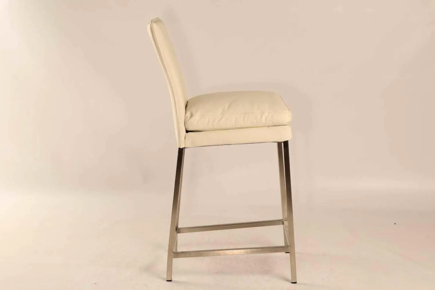 Musterring Einzelstühle|Helios 6153 Tresenhocker Stuhl Leder Toledo Bianco