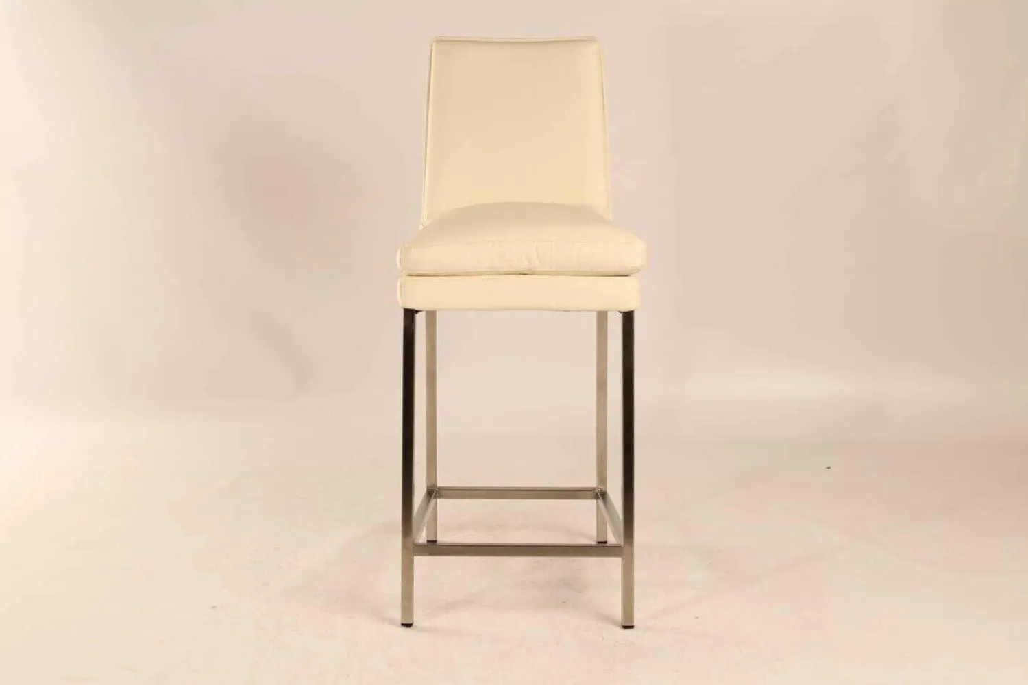 Musterring Einzelstühle|Helios 6153 Tresenhocker Stuhl Leder Toledo Bianco