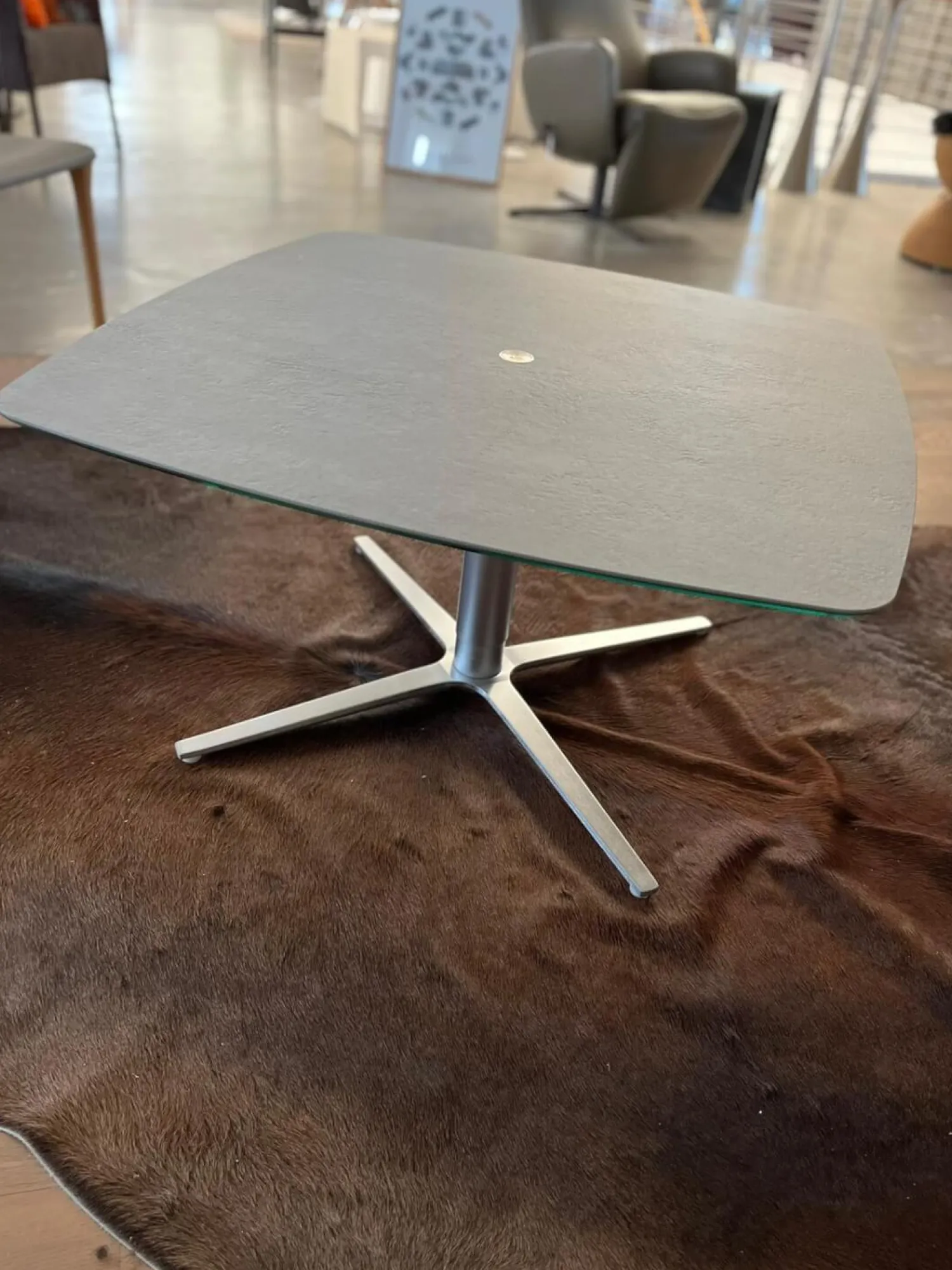 Ronald Schmitt Design Couchtische|Höhenverstellbarer Couchtisch Dualo Keramik Zement Grau