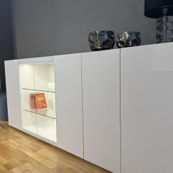 Interlübke Kommoden & Sideboards|Highboard 251 Just Cube Light Lack M03 Schneeweiß Steinplatte