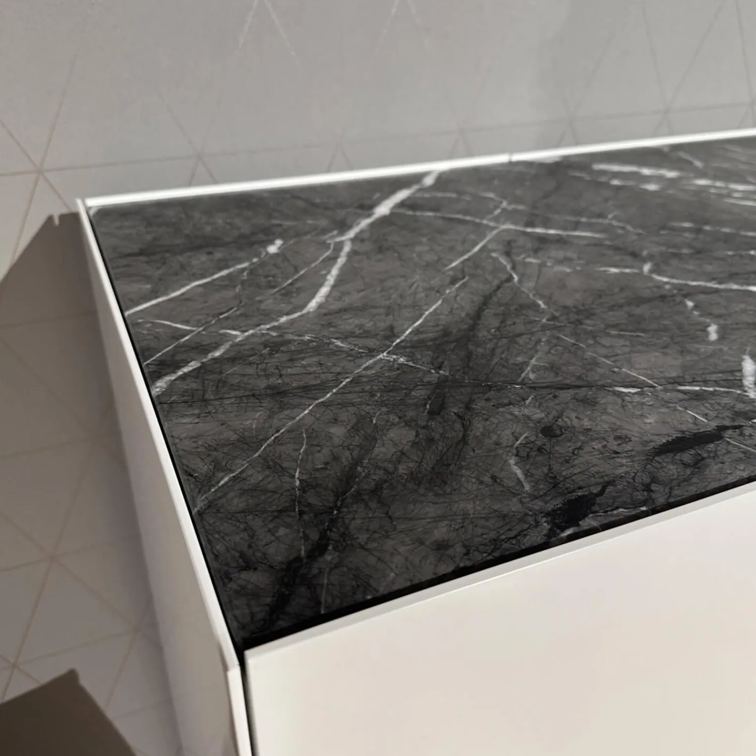 Interlübke Kommoden & Sideboards|Highboard 251 Just Cube Light Lack M03 Schneeweiß Steinplatte