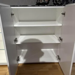 Interlübke Kommoden & Sideboards|Highboard 251 Just Cube Light Lack M03 Schneeweiß Steinplatte