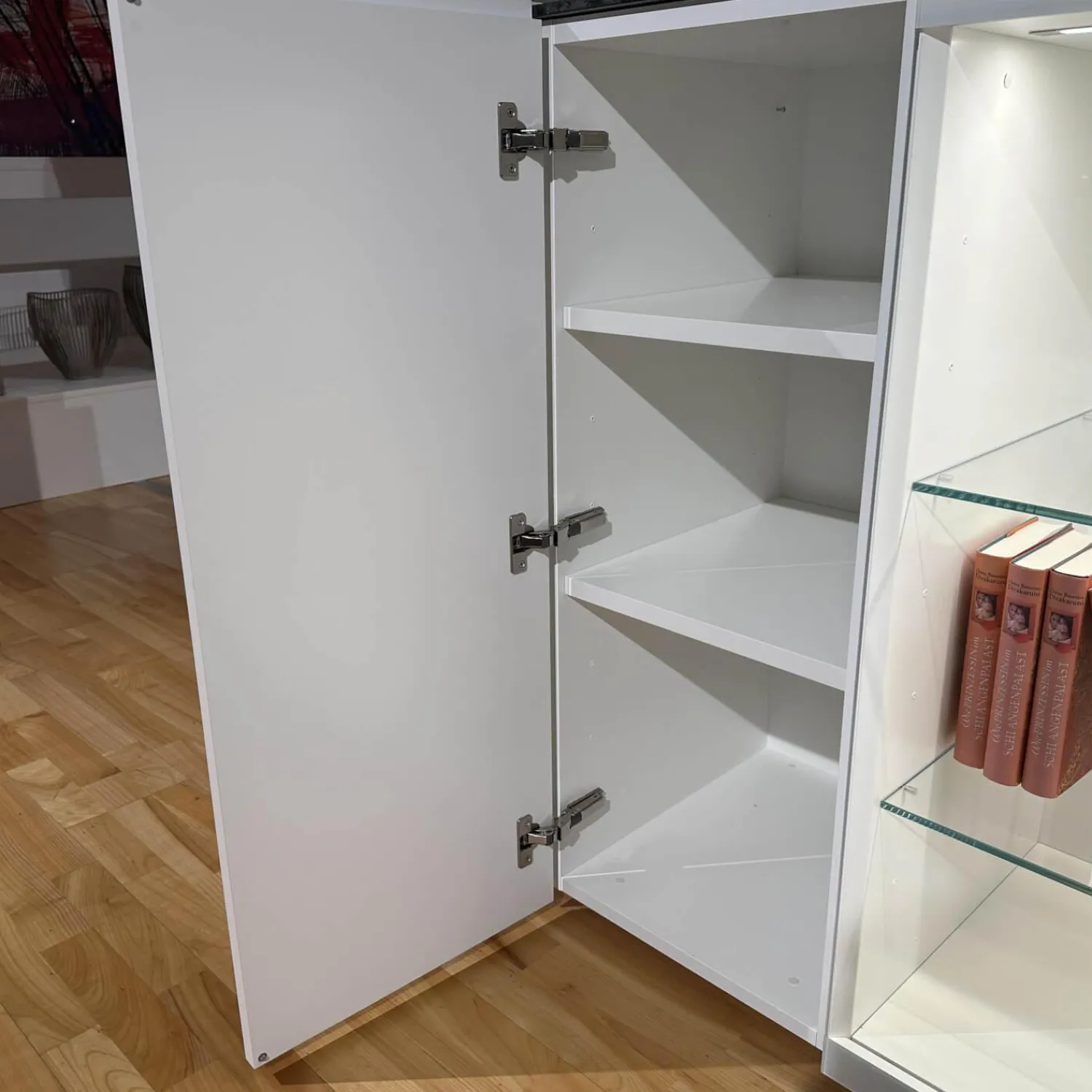 Interlübke Kommoden & Sideboards|Highboard 251 Just Cube Light Lack M03 Schneeweiß Steinplatte