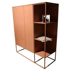 Contur Vitrinen & Highboards|Highboard Catona C71 Lack Samtbeere 489 Rosa Tür 97 Pushbeschlag Inklusive Metall Sockelrahmen