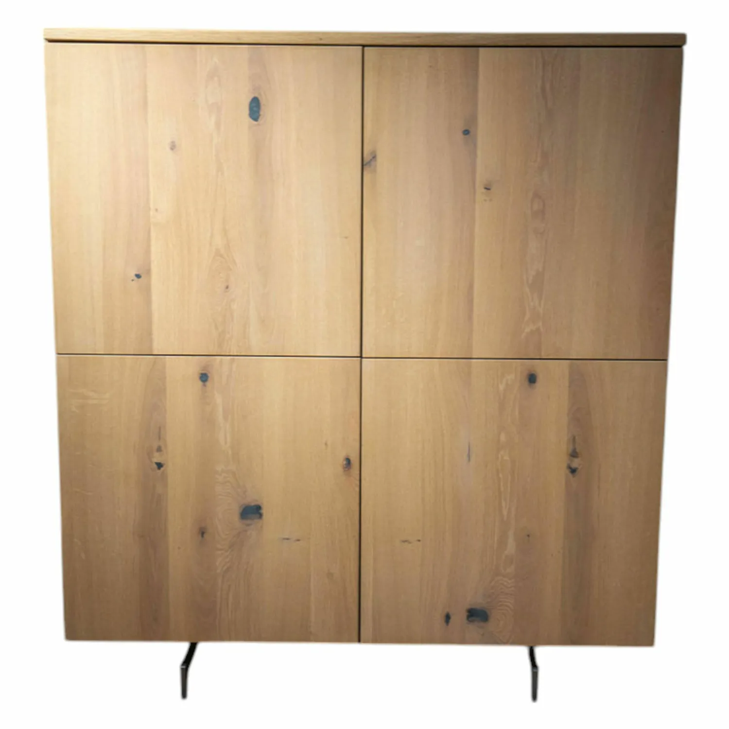 Team 7 Vitrinen & Highboards|Highboard Cubus Eiche Weßgeölt Gestell Bronze Matt Innenfach aus Glas