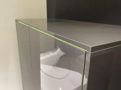 JOOP! Vitrinen & Highboards|Highboard Gloss Cubic 72182 Front Und Korpus Schiefergrau Grau Hochglanz Kufe Chrome Mit Beleuchtung