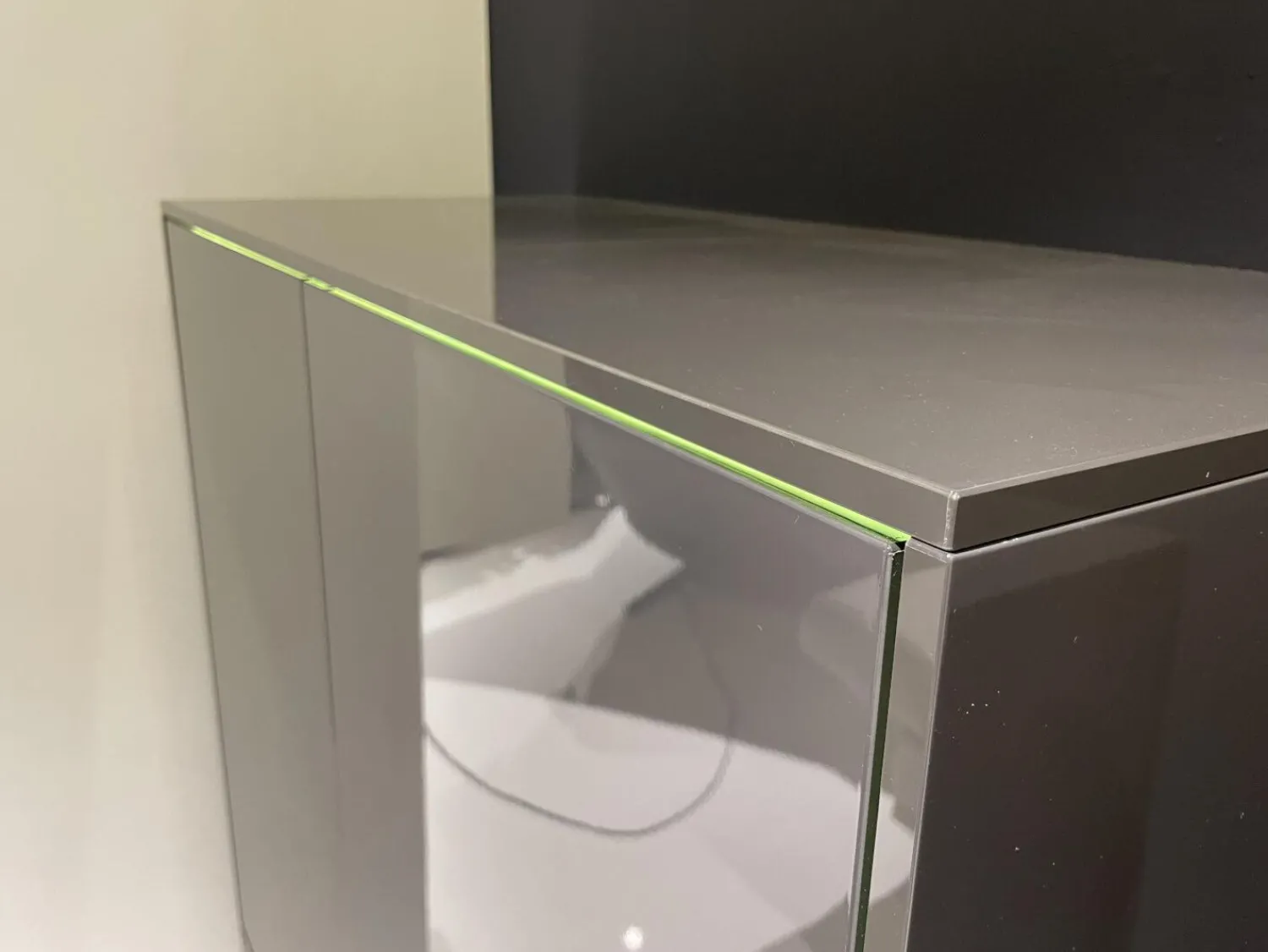 JOOP! Vitrinen & Highboards|Highboard Gloss Cubic 72182 Front Und Korpus Schiefergrau Grau Hochglanz Kufe Chrome Mit Beleuchtung