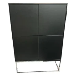 Musterring Kommoden & Sideboards|Highboard Kara Frame Lack Schwarz Gestell Chrom Glänzend