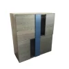 Presotto Vitrinen & Highboards|Highboard Madia Korpus Eiche Basalt Antik-Look Einlagen Aus Glas