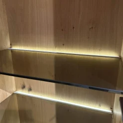 Contur Vitrinen & Highboards|Highboard Mileto C Asteiche Gebürstet Geölt Gestell Metall Schwarz Mit LED Beleuchtung