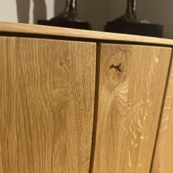 Contur Vitrinen & Highboards|Highboard Mileto C Asteiche Gebürstet Geölt Gestell Metall Schwarz Mit LED Beleuchtung