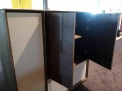 Pönnighaus Vitrinen & Highboards|Highboard MU370 Grau Weiß EOL Wildeiche