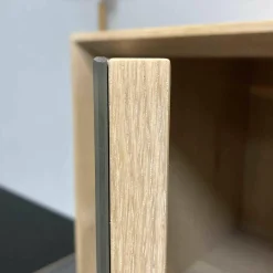 Pönnighaus Vitrinen & Highboards|Highboard Murano Wildeiche massiv mit Glaselementen in grau