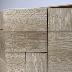 Pönnighaus Vitrinen & Highboards|Highboard Murano Wildeiche massiv mit Glaselementen in grau