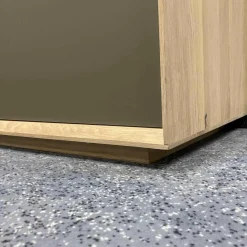 Pönnighaus Vitrinen & Highboards|Highboard Murano Wildeiche massiv mit Glaselementen in grau