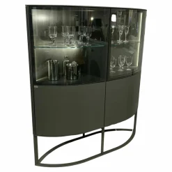 Hülsta Vitrinen & Highboards|Highboard Navis 91403 Metall Anthrazit mit 2 Glastüren und LED-Beleuchtung