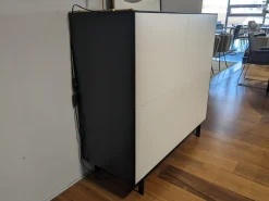 Piure Vitrinen & Highboards|Highboard Nex Pur Box Lack 01 White Weiß Korpus Anthrazit Füße Metall Schwarz