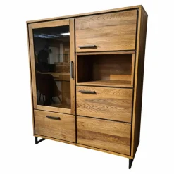 Natura Vitrinen & Highboards|Highboard Oakhaven Zerreiche Massiv Old Bassanofarbig Geölt