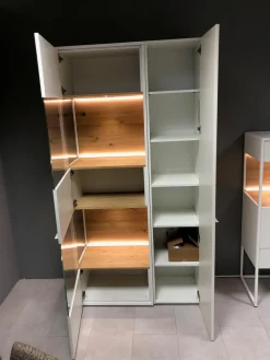 Venjakob Vitrinen & Highboards|Highboard Plan X6 Lack Kristallweiß Wildeiche Hell Soft Gebürstet Geölt mit Vitrine