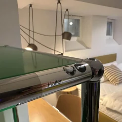 USM Haller Vitrinen & Highboards|Highboard Pulverbeschichteter Stahl USM Grün Chrom