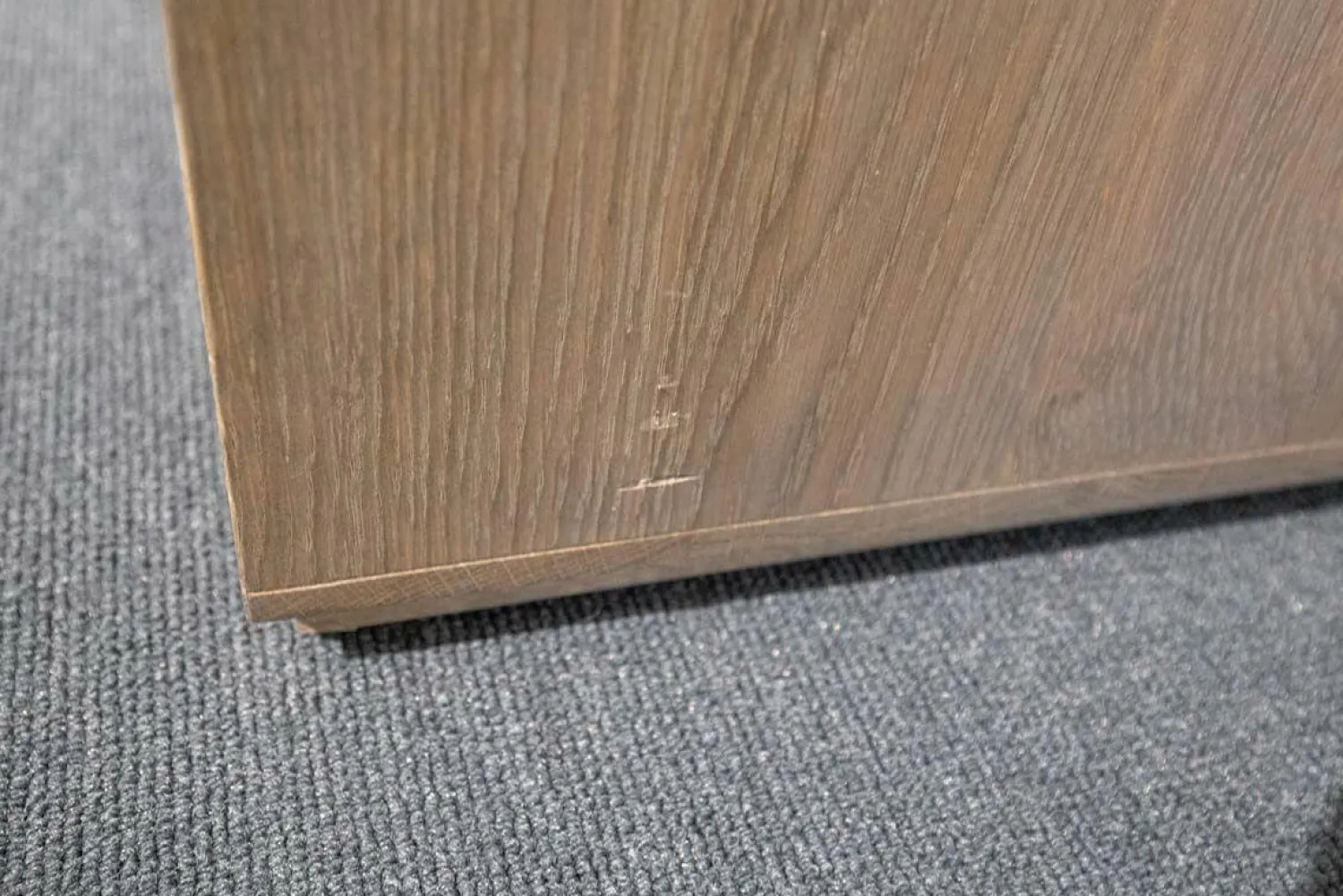 Rodam Vitrinen & Highboards|Highboard Sigma Eiche Massiv Schiefergrau Front Glas Weiß