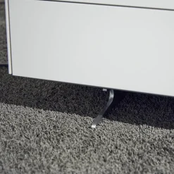 Kettnaker Vitrinen & Highboards|Highboard Soma Lack Matt Weiß Basalt Zargen Lack Weiß Matt Gestell Wange Alufarbig