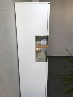 Sudbrock Vitrinen & Highboards|Highboard Sunberry 661 Glattlack 419 Blütenweiß Weiß 102 Ethno Eiche Mit Pushbeschlag Grifflos Inklusive Beleuchtung